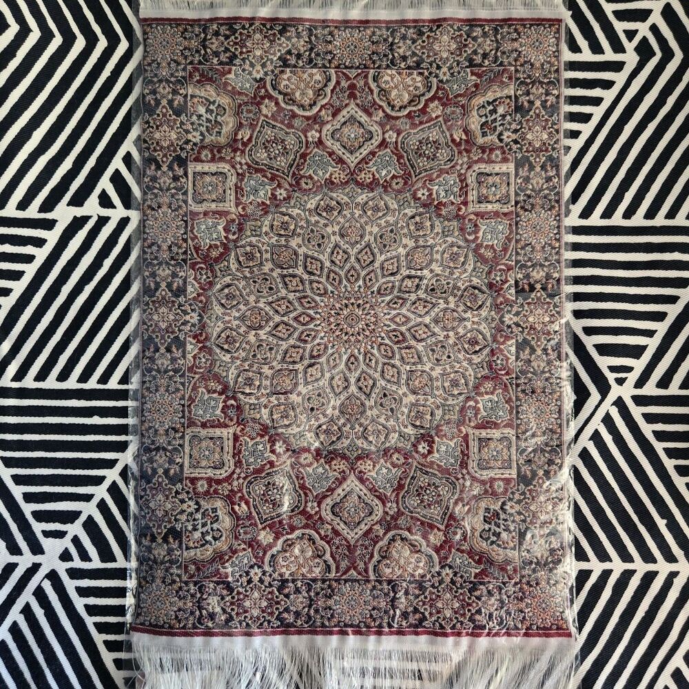 Realistic Woven 1:12 Miniature Dollhouse Rug Carpet 13"x8" Vintage No.:00000979